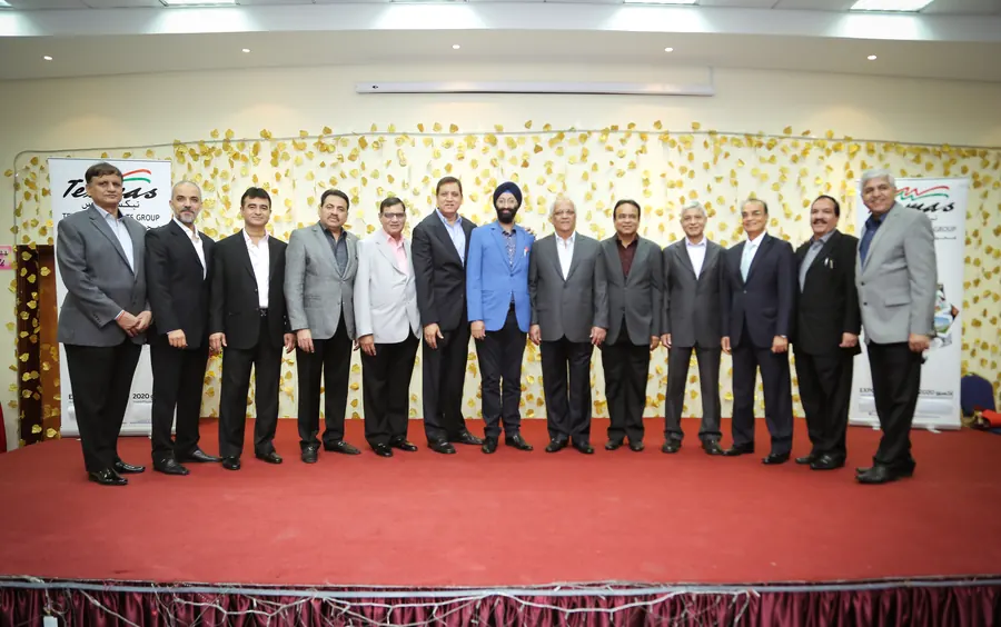 The Diwali party group on stage, 2014