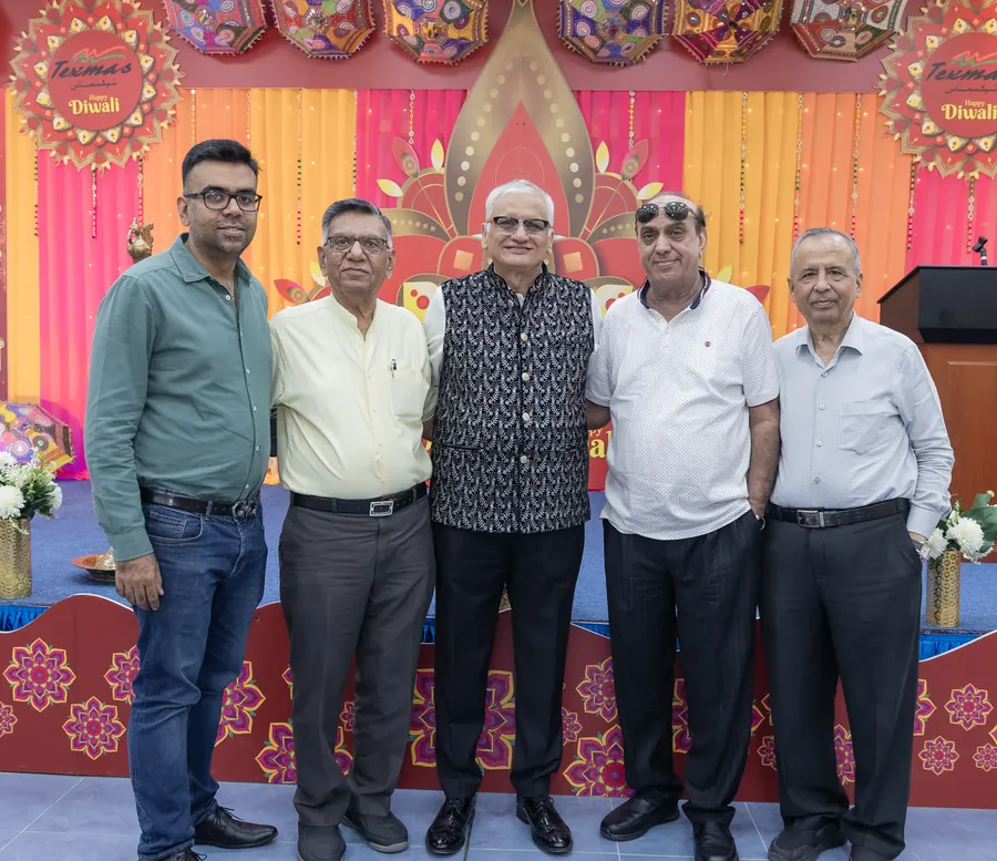 On stage at the TEXMAS Diwali party, 2025